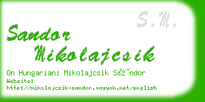 sandor mikolajcsik business card